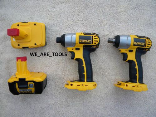 Dewalt dc820 18v 1/2 cordless wrench,dc825 1/4 impact,2 dc9180 batteries 18 volt for sale