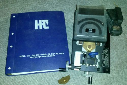 Hpc 1200 pch blitz metal clipping machine w/ code cards &amp; (2) dies for sale