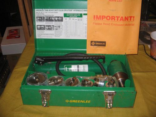 Greenlee 7506 Slug splitter stainless hydraulic knockout set  punch die 1/2 2 KO