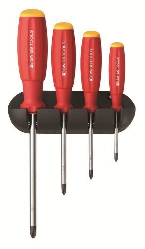 PB Swiss Tools PB 8242 Screwdriver Set Phillips with Wall Rack SwissGrip 4-Piece