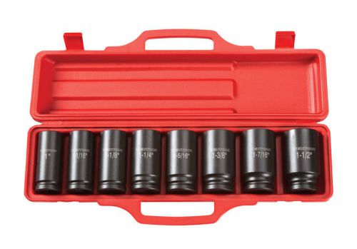 3/4 in drive deep impact socket set, 1&#034;-1-1/2&#034;, sae, cr-v, 8 sockets tekton 4891 for sale