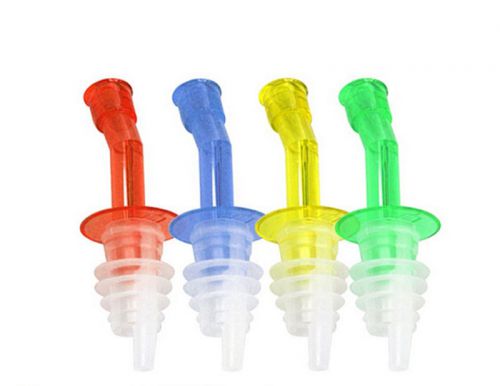 4XDispenser Liquor Bottle Pourer Wine Oil Flow Olive Pour Spout Stopper Set