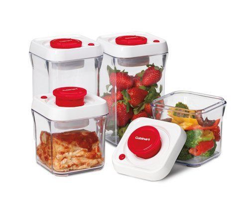 Cuisinart CFS-TC-S8R 8-Piece Set Fresh Edge Patented Vacuum-Seal Food Storage Sy