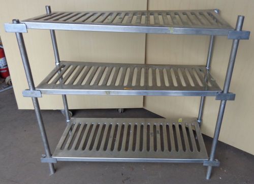 STAINLESS SHELVING UNIT 3 SHELVES RESTAURANT H/DUTY STORAGE 43&#034; x 18&#034;