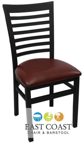 New Gladiator Full Ladder Back Restaurant Chair with Wine Vinyl Seat