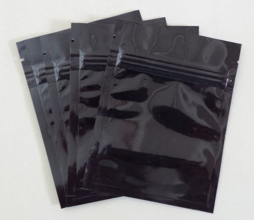 Each 1000pcs 3.5&#034; x 4.75&#034; black aluminum foil ziplock bags for sale