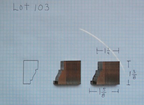 Lot 103 - Small Base Cap / Bed Moulding Knives - Corrugated Shaper Moulder Steel