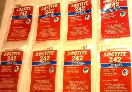 EIGHT TUBES OF  LOCTITE 24205 Threadlocker, 242 Removable, 0.5mL, Blue