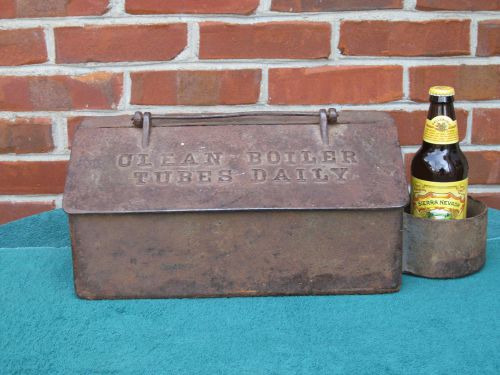 Live steam hit miss tractor tool box &amp; oil can beer holder cast iron for sale