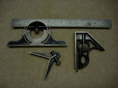 Union tool 4 piece 12&#034; comb square with sq head, center head &amp; bevel protractor for sale