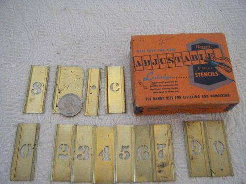 Vintage reese&#039;s adjustable brass stencil numbers 1/2 inch for sale