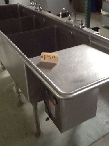 96 inch stainless steel 3 sinks 24x24x16indeep for sale
