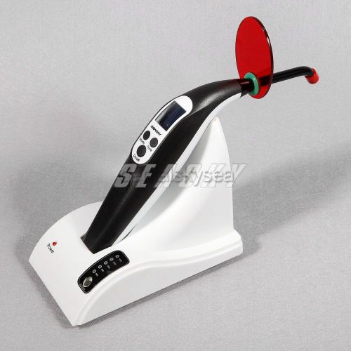 Dental Cordless LED Curing Lamp Light Fiber Optic tip Black