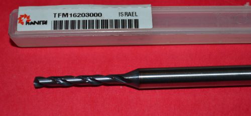 HANITA 3mm (0.1181&#034;) CARBIDE DRILL - TIALN COATING 1 Pc