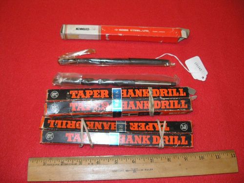 Machinist&#039;s Estate Lot of 4 RPC No. 1 Morse Taper Shank Drill 12 MM &amp; 1 Kobelco