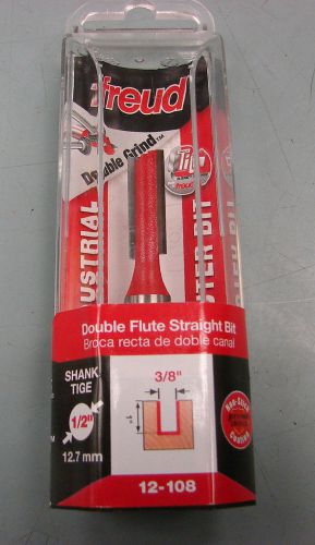 3/8&#034; (dia.) double flute straight bit (double grind) 12-108 freud for sale