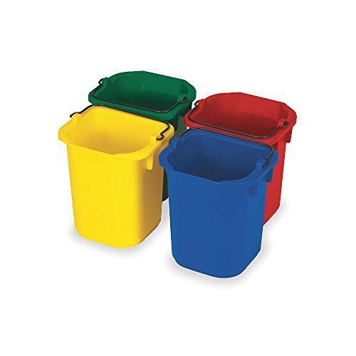 Disinfectant Pail  5 Qt  Rd  Yellow  Blue  Green  PK4