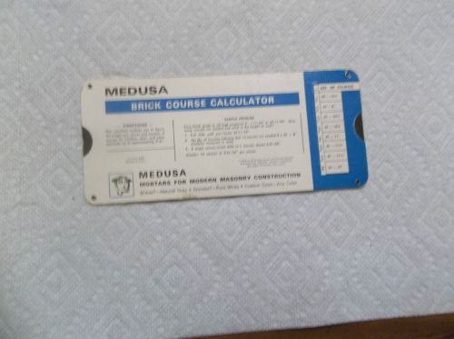 VINTAGE MEDUSA BRICK COURSE CALCULATOR MASONRY MATERIALS ESTIMATOR