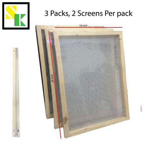 18&#034;x24&#034; (6pcs) S.K. Wood Screen Printing Pre Stretched Frames - 110 Mesh