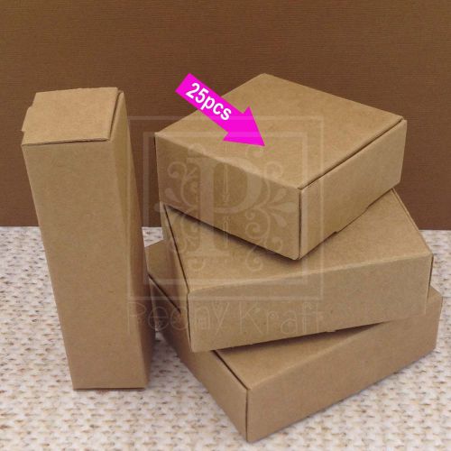 25pcs - 2 3/4&#034; Square Kraft Boxes, Jewelry Boxes, Soaps Boxes, Kraft Boxes