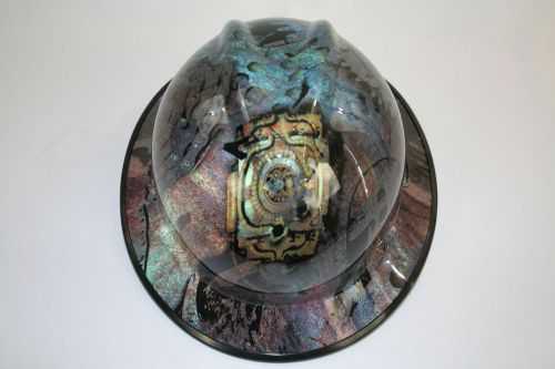 New Custom MSA V-Gard (Full Brim) Hard Hat W/Fas-Trac Ratchet Steam Punk