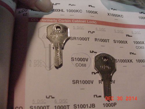 LOCKSMITH NOS 15 vintage Key Blanks s1000v Star CCL Corbin &amp; Hudson locks 5 disc