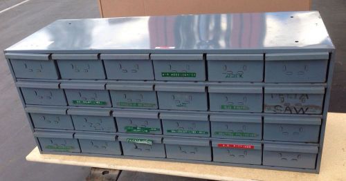 DAYTON METAL 24 DRAWER STORAGE  WITH  CONTENTS 1/6