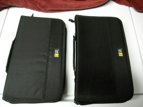 NWOT (2) BLACK CASE LOGIC 64 CAPICITY CD/DVD NYLON WALLET BOOKS W/HANDLES =128