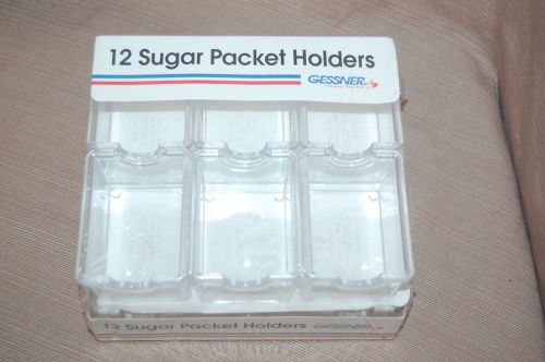 12 Restaurant Commercial Gessner Clear Sugar Packet Holders NEW in Pack