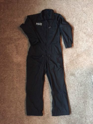 Police SWAT Duty Tactical Coveralls Jumpsuit Jump Patrol Suit Black uniform