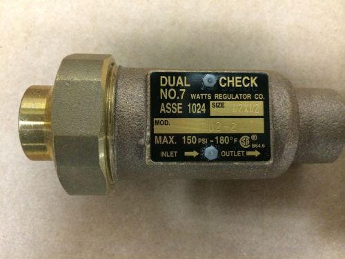 Watts Valves  7U2-2 1/2&#034;x1/2 Dual Check Backflow Preventer 0061783