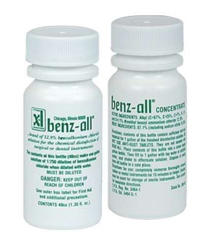 BENZ-ALL Anti-Rust Instrument Disinfectant Cleaner Concentrate 40mL BenzAll New