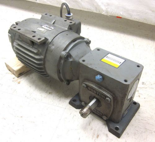 Baldor 1-Hp 3-Ph Inverter Motor &amp; 15:1 Speed Reducer Boston Worm 646 in-lbs