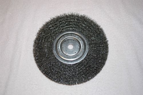 WEILER - 8&#034; DIAMETER &#034;CRIMPED&#034; WIRE WHEEL BRUSH ( FILAMENT WIRE DIA.: .0140&#034; )