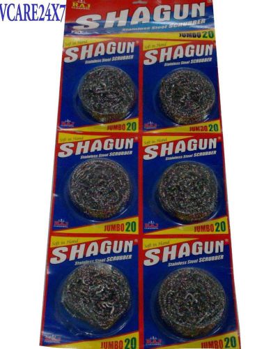 6 PCS X SHAGUN STAINLESS STEEL SCRUBBER JUMBO @ VC.