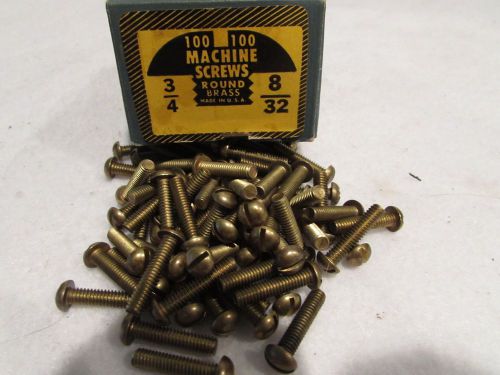 8/32 X 3/4 ROUND HEAD BRASS MACHINE SCREWS 100PKG.