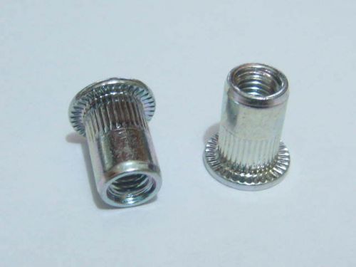 Qty 50 m8 flange nutserts rohs zinc plated rivet nut rivnut nutsert medium grip for sale