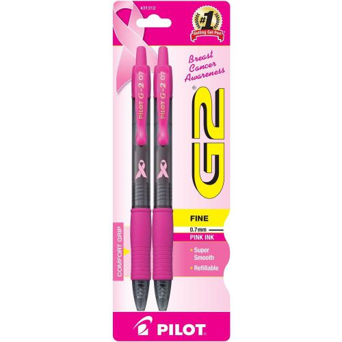 PILOT G2 PINK BREAST CANCER AWARENESS PEN SET RETRACTABLE GEL ROLLING BALL NEW