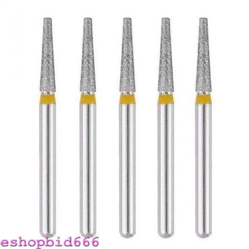 5 pc dental diamond burs flat-end tapered medium fg 1.6mm high handpiece tf-21ef for sale