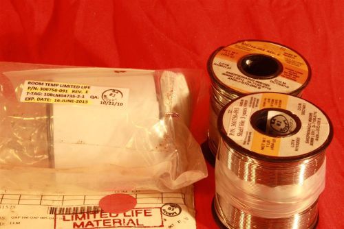 Spools of solder: lot of 3 sn62 pb36 ag2 .031dia rosin core 2.5 lb/lot for sale