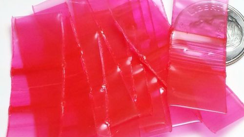 1212 Original Apple 2.5mil Mini Ziplock Baggies (1/2&#034;x1/2&#034;) (1pk/100bags) Red