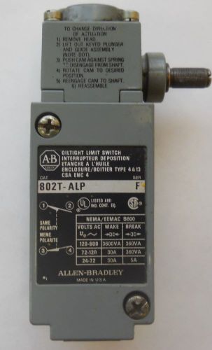 ALLEN-BRADLEY OILTIGHT LIMIT SWITCH 802T-ALP SER. F