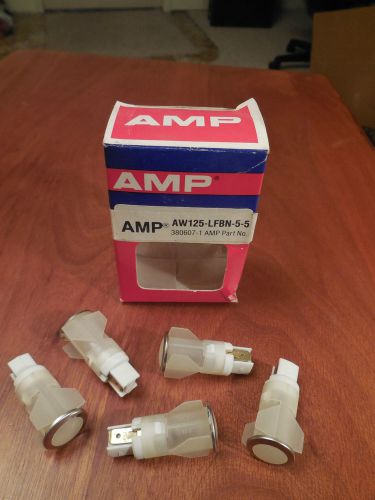 NOS - Lot/5 AMP &#034;Push In&#034; indicator lights, &#034;Natural&#034; #AW125-LFBN-5-5 -Steampunk