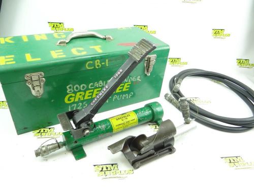 Greenlee model 800 hydraulic cable bender w/ 1725 foot pump steel case for sale