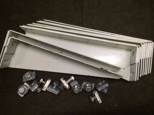 10 each 12&#034; Unistrut Shelf Brackets, bline w/Spring Nuts &amp; Bolts