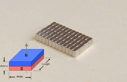 50 pcs of Grade N52, 1/8&#034;x 1/8&#034; x 1/16&#034; thick Rare earth Neodymium Block Magnets