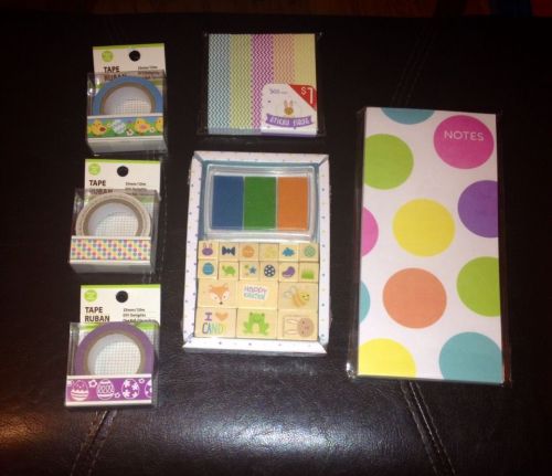 Target Dollar Spot Easter Set, Memo Pads, Stamp Set, Washi