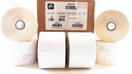 Zebra Label Rolls 6pk Direct Thermal Office 3x1&#034; Printer Supplies CHOP 6388zv1