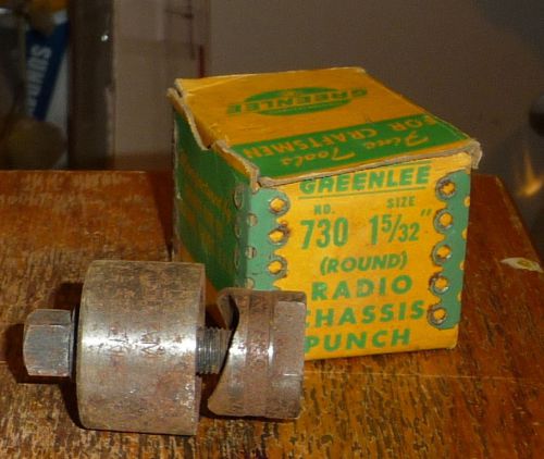 Greenlee 1 5/32&#034; inch diameter 730  Radio Chassis Punch Die hand Knockout n box