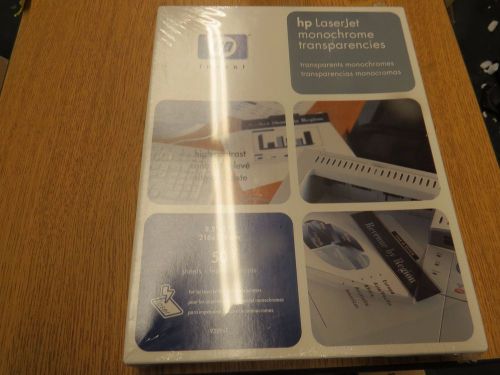 HP 92296T Laser Jet Monochrome Transparency Film 8 1/2&#034; x 11&#034;  50 sheets